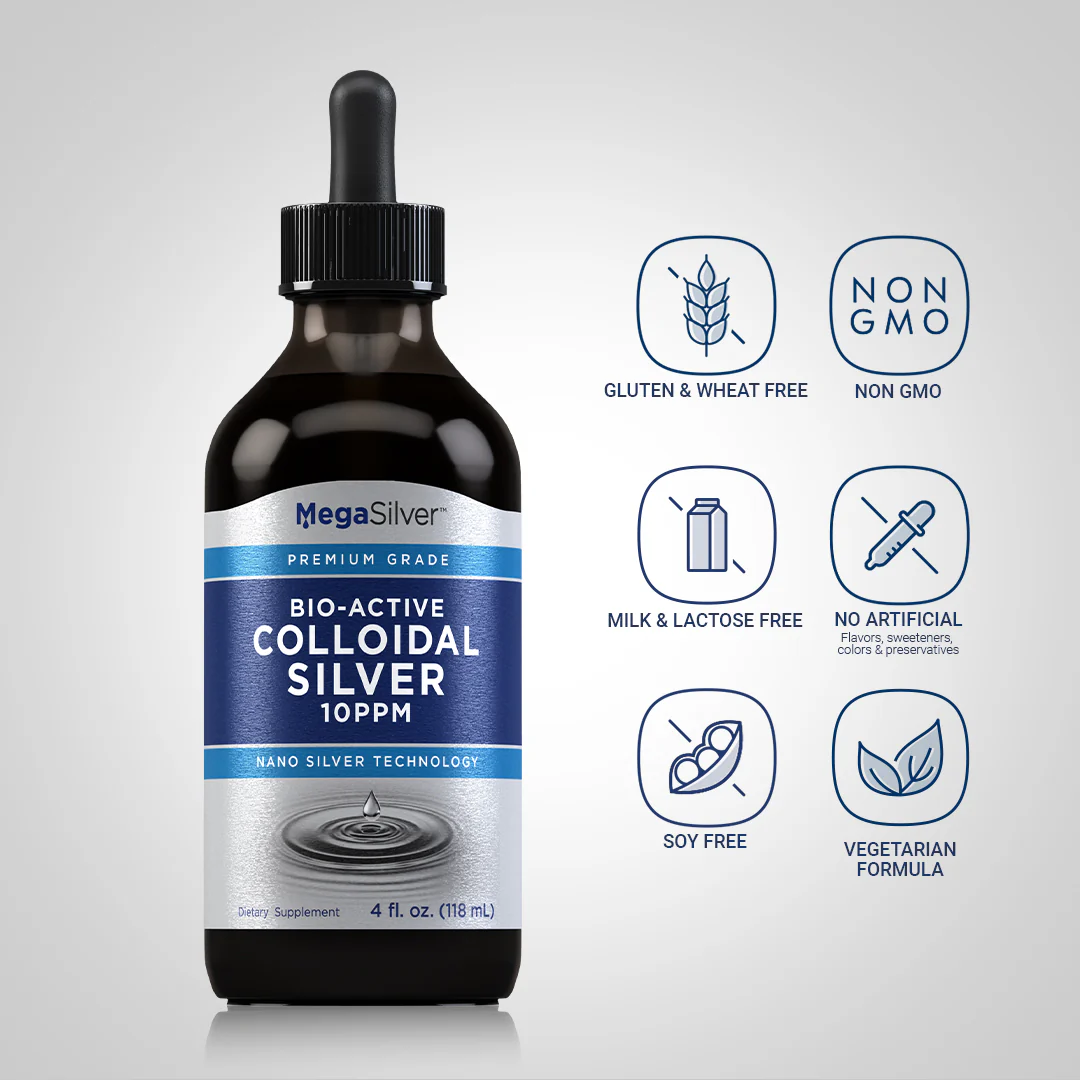 Colloidal Silver Liquid 10 ppm, 4 fl oz (118 mL) Bottle - Image 4