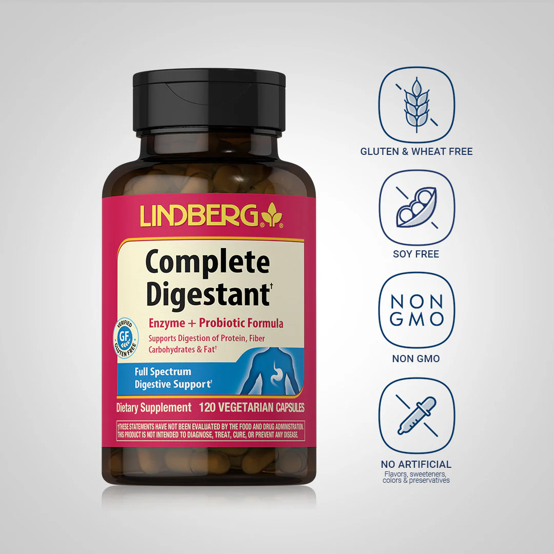 Complete Digestant Multi Enzyme + Probiotic, 120 Vegetarian Capsules - Image 5