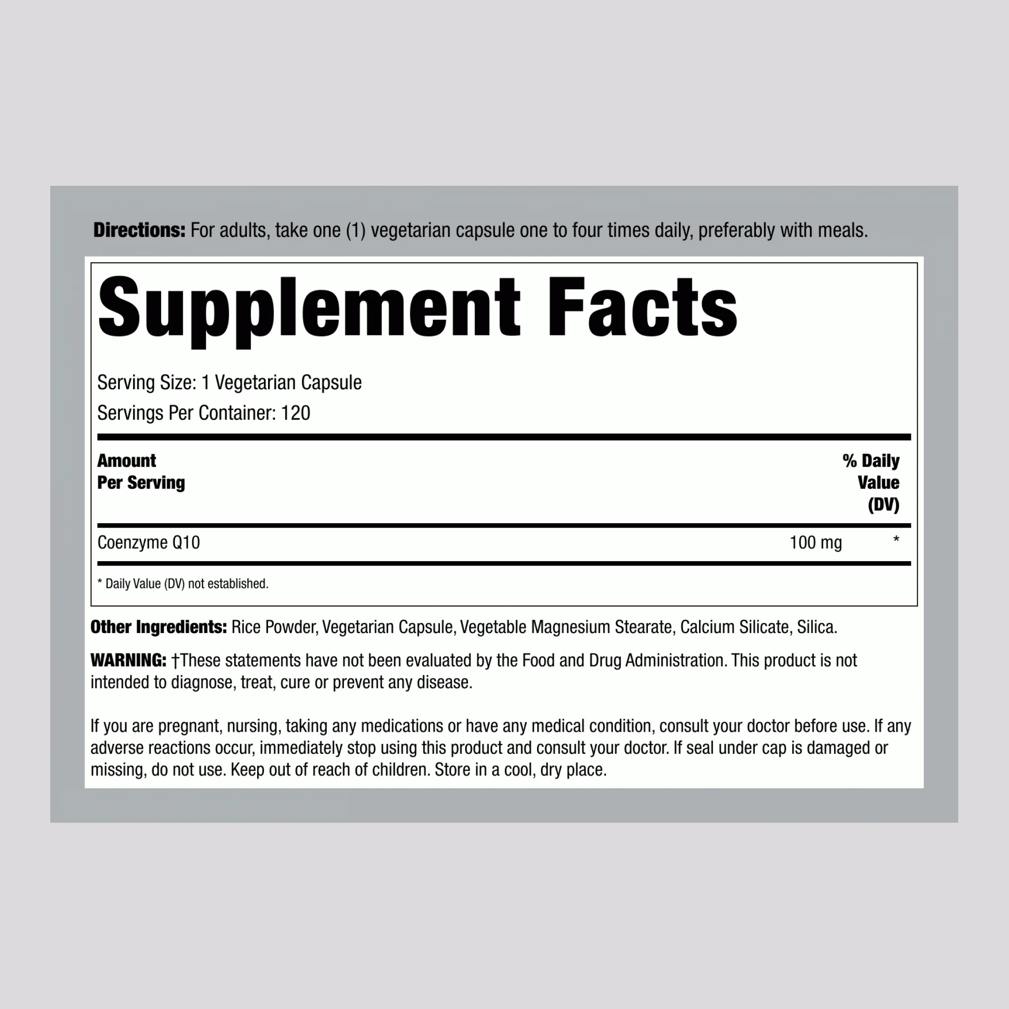 CoQ10, 100 mg, 120 Vegetarian Capsules - Image 2