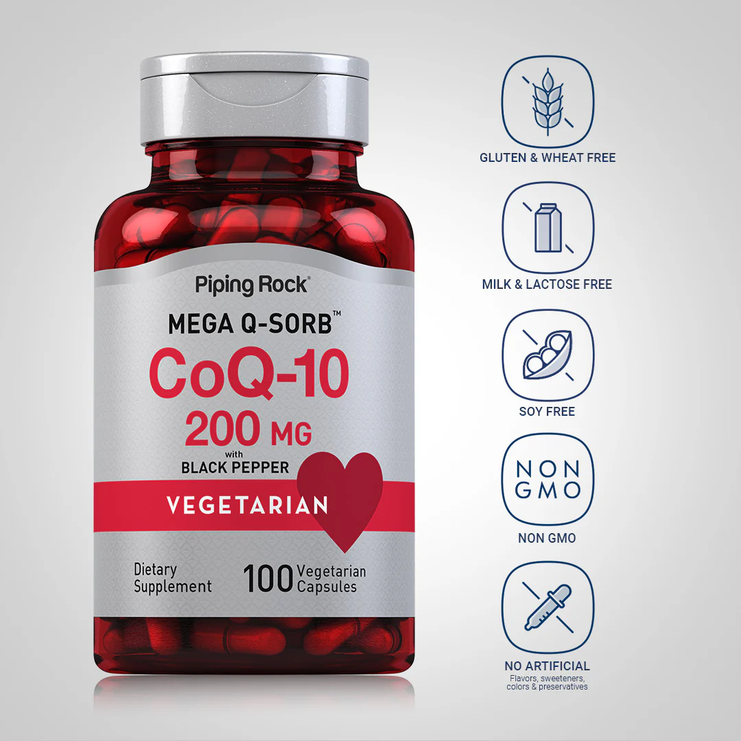 CoQ10, 200 mg, 100 Vegetarian Capsules, 2  Bottles - Image 4