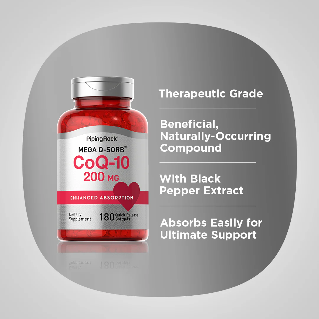 CoQ10, 200 mg, 180 Quick Release Softgels - Image 4
