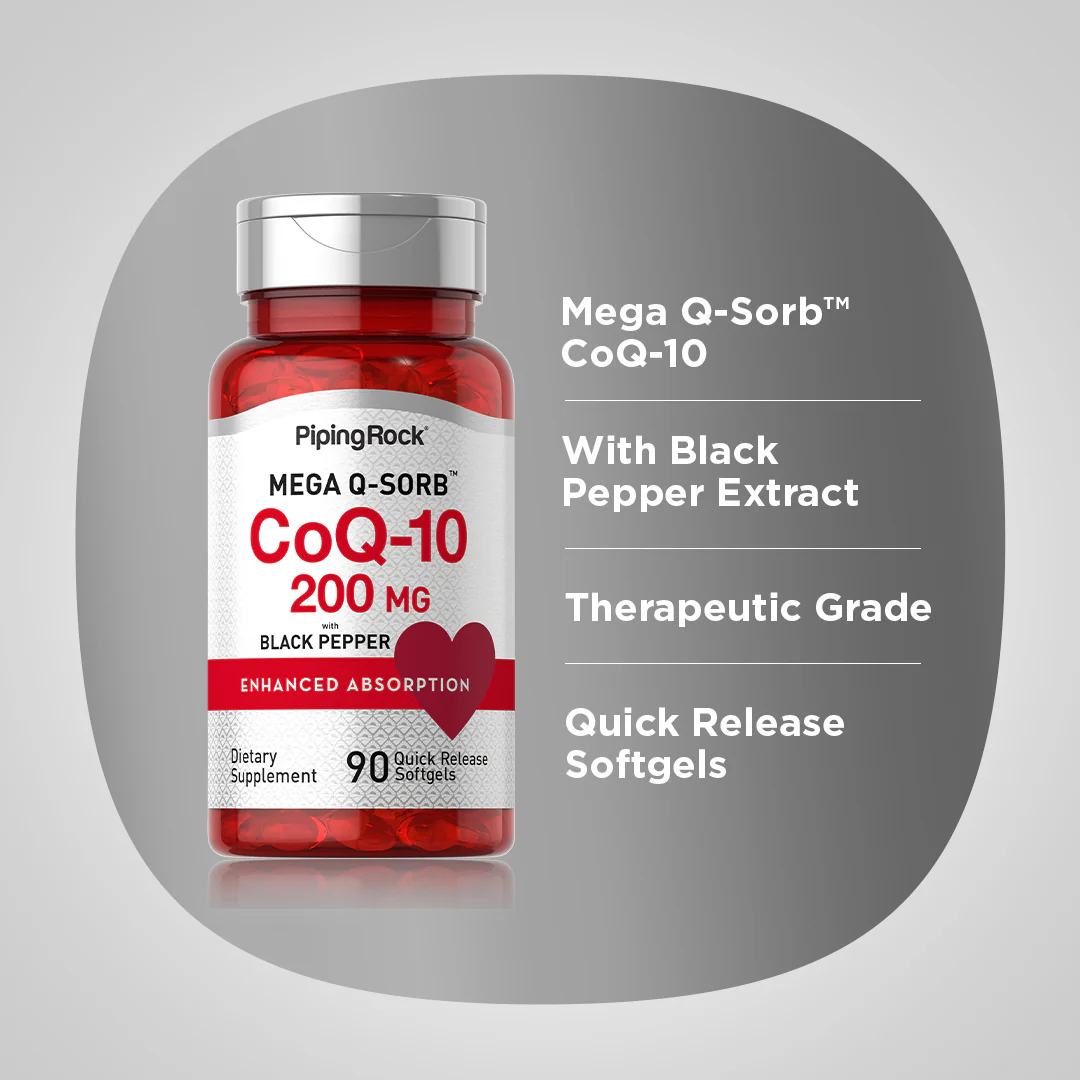 CoQ10, 200 mg, 90 Quick Release Softgels - Image 3