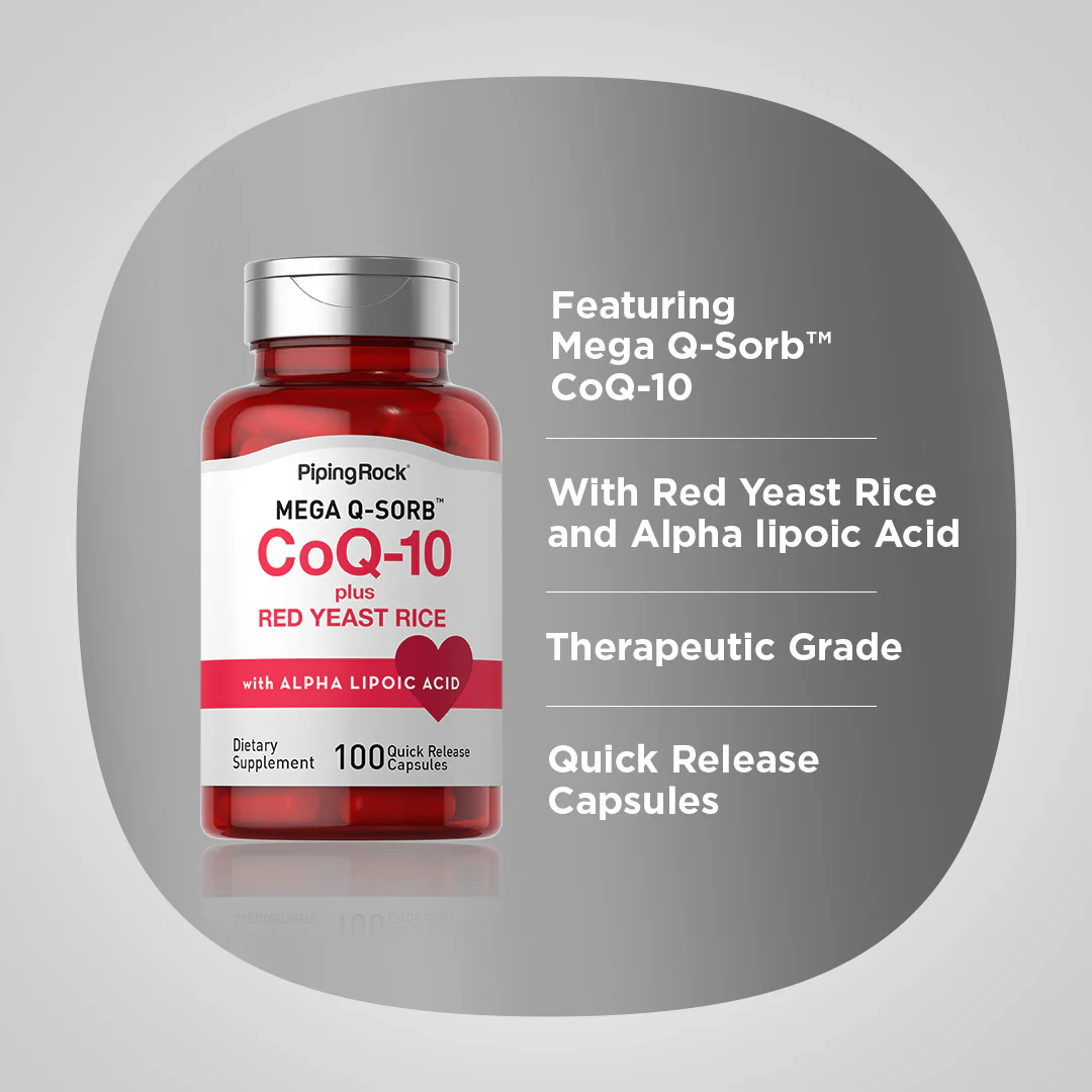 CoQ10 with Red Yeast Rice, 100 Quick Release Capsules - Image 4