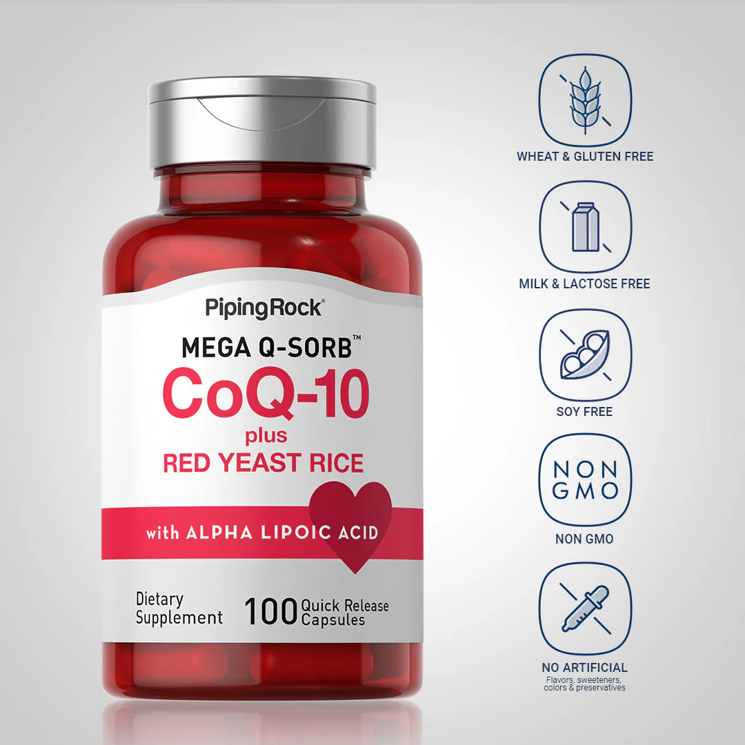 CoQ10 with Red Yeast Rice, 100 Quick Release Capsules, 2  Bottles - Image 5