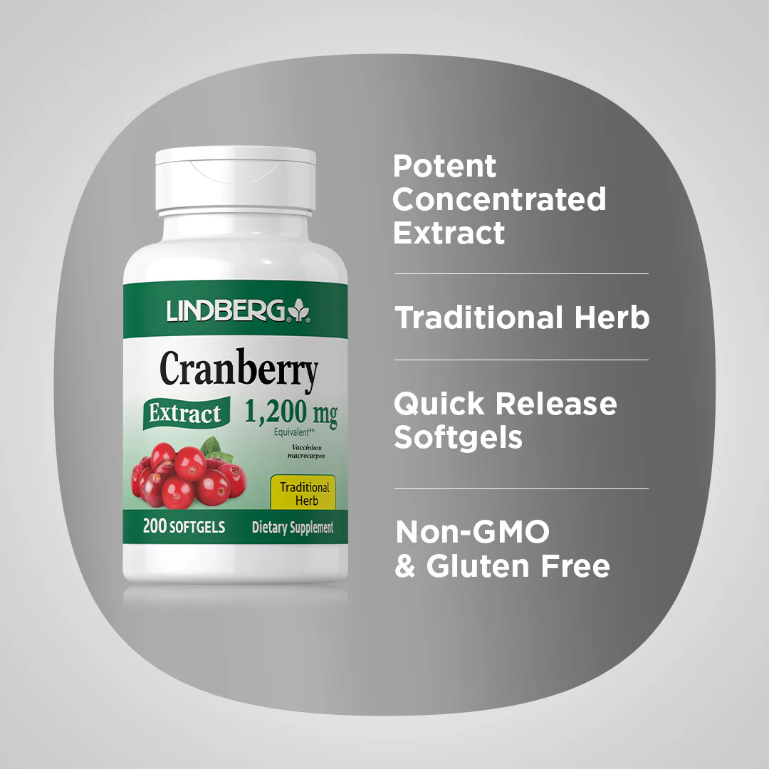 Cranberry Extract, 1200 mg, 200 Softgels - Image 4