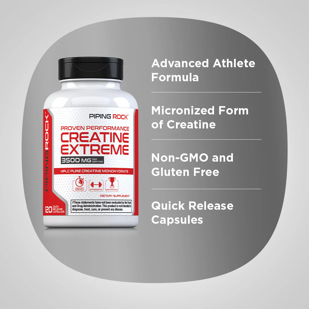Creatine Monohydrate, 3500 mg (per serving), 120 Quick Release Capsules - Image 4