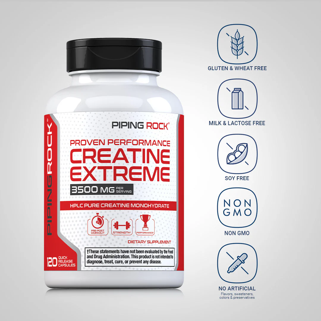 Creatine Monohydrate, 3500 mg (per serving), 120 Quick Release Capsules - Image 5