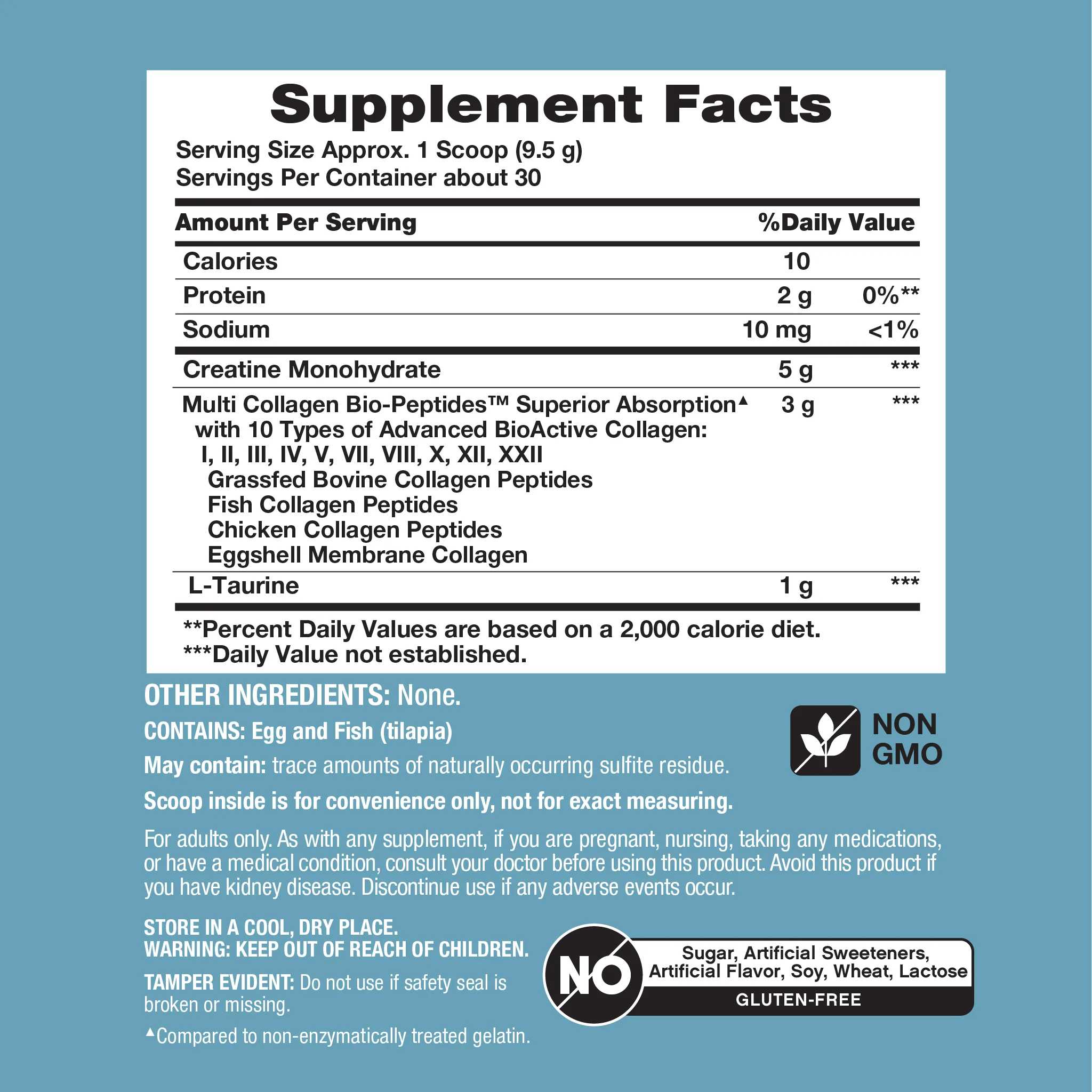 Creatine + Multi Collagen, 10 oz (285 g) Powder - Image 3