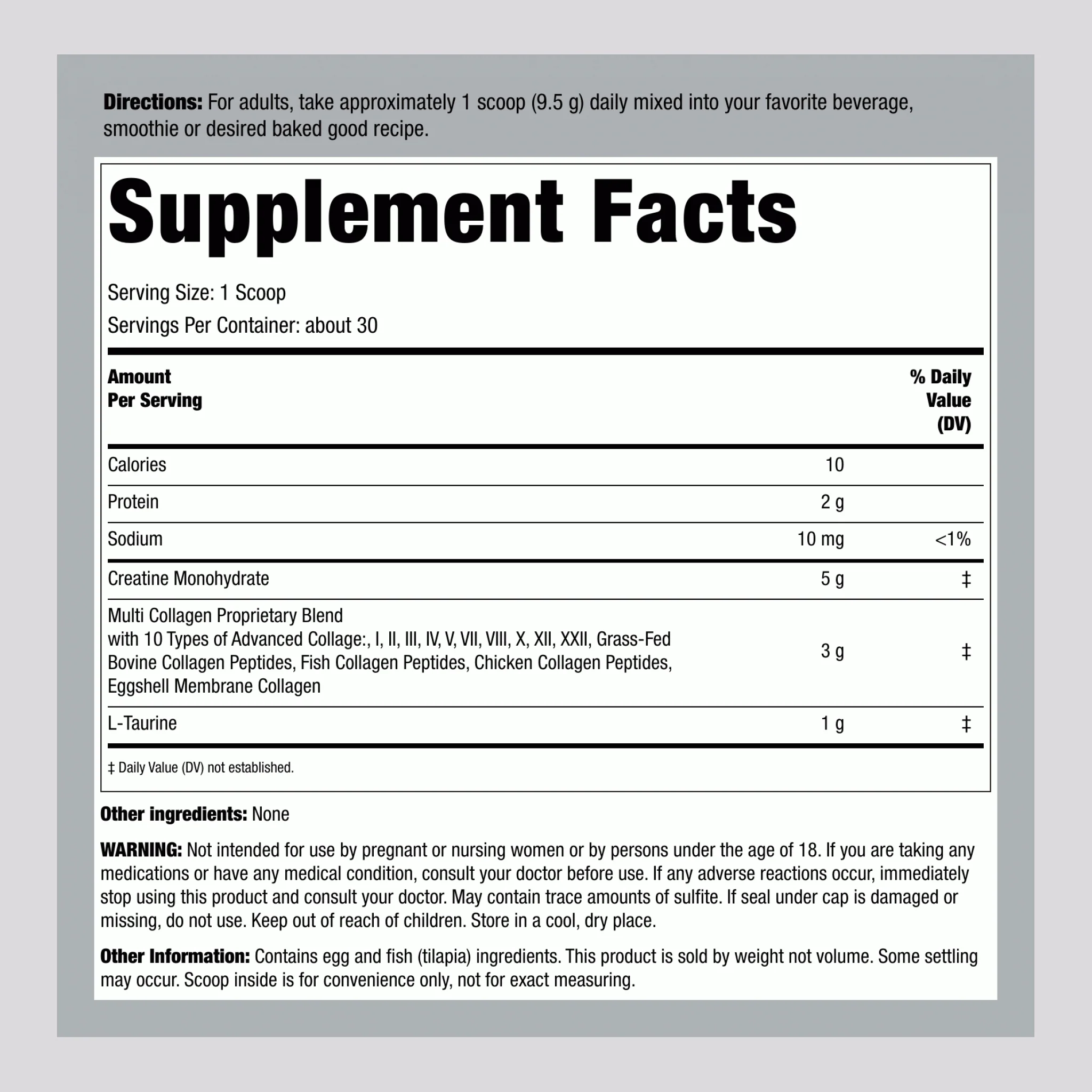 Creatine plus Multi Collagen, 10 oz (285 g) Bottles, 2  Bottles - Image 3