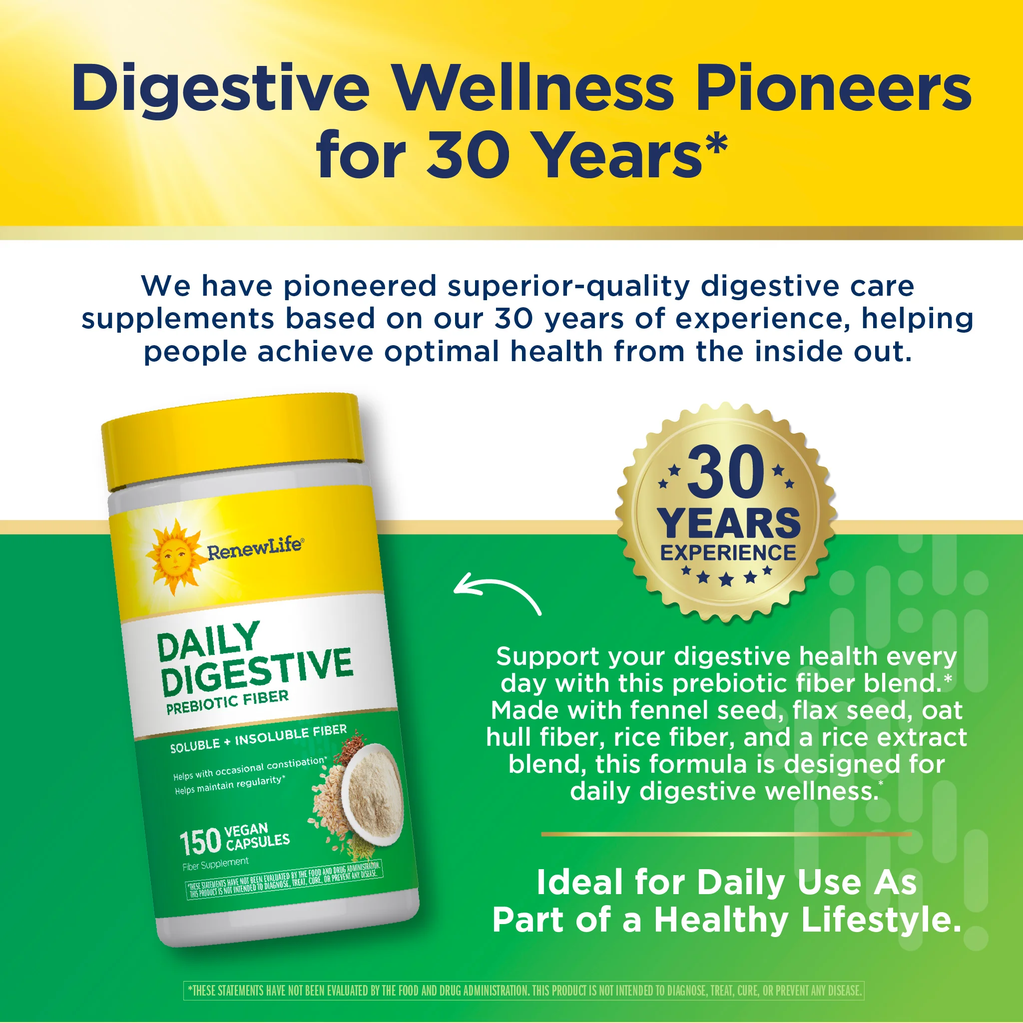 Daily Digestive Prebiotic Fiber, 150 Vegetarian Capsules - Image 8