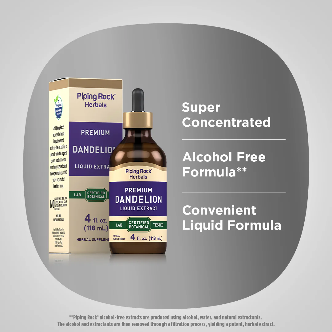 Dandelion Liquid Extract Alcohol Free, 4 fl oz (118 mL) Dropper Bottle - Image 3