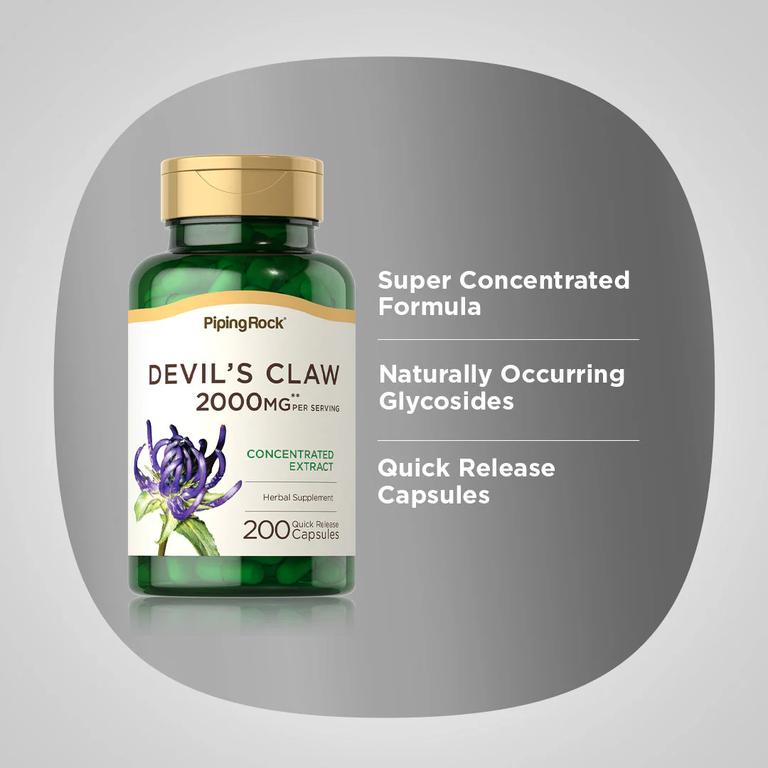 Devils Claw, 2000 mg (per serving), 200 Quick Release Capsules - Image 4