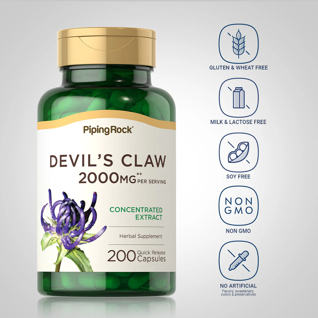 Devil's Claw, 2000 mg (per serving), 200 Quick Release Capsules, 2  Bottles - Image 5