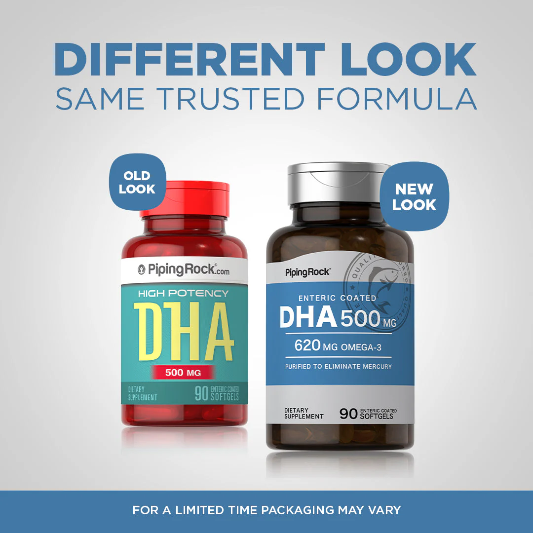 DHA Enteric Coated, 500 mg, 90 Quick Release Softgels, 2  Bottles - Image 4