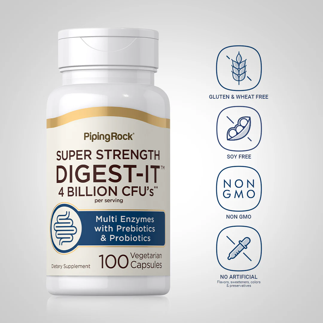 Digest-IT Multi Enzymes Super Strength with Probiotics, 100 Vegetarian Capsules - Image 4
