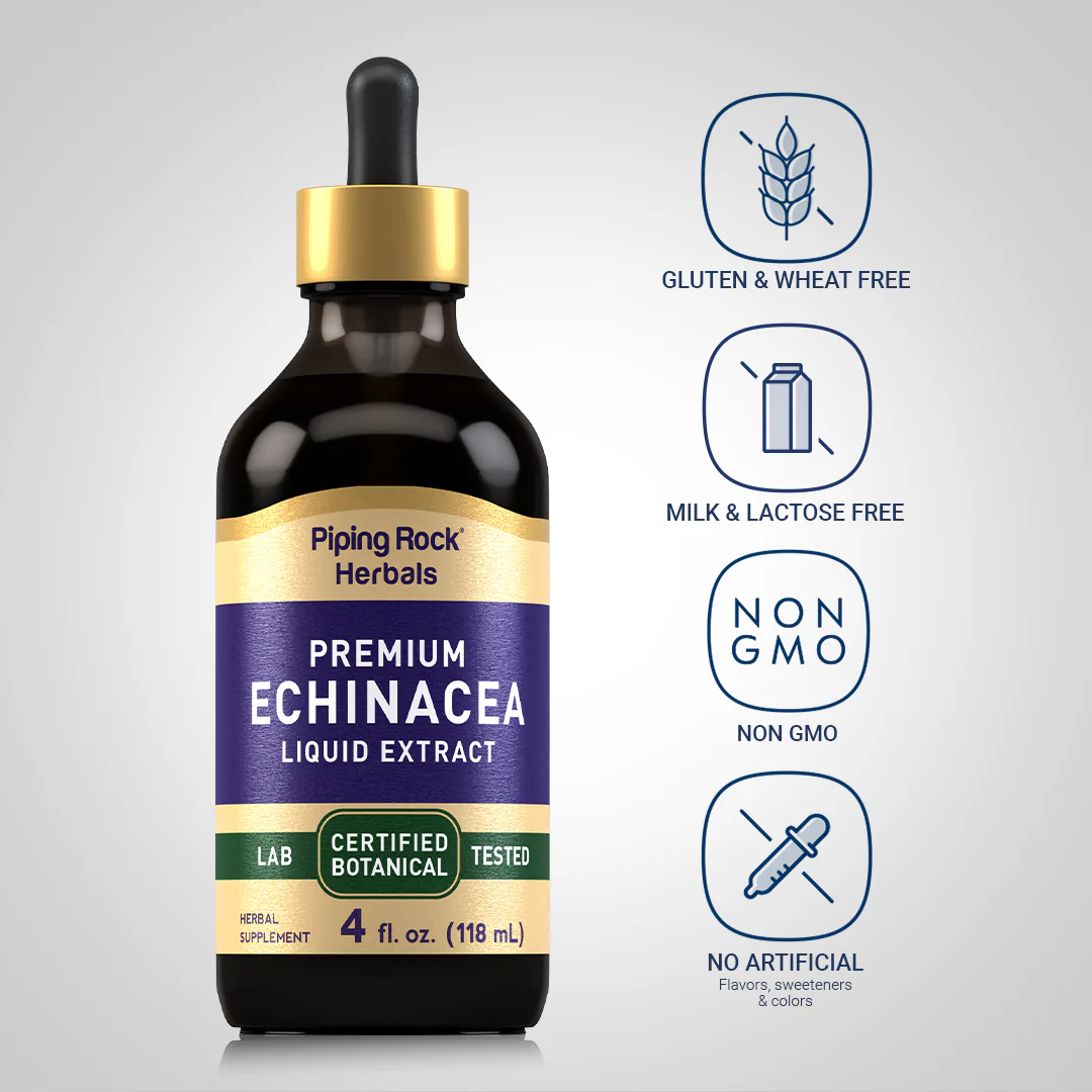 Echinacea Liquid Extract Alcohol Free, 4 fl oz (118 mL) Dropper Bottle - Image 4