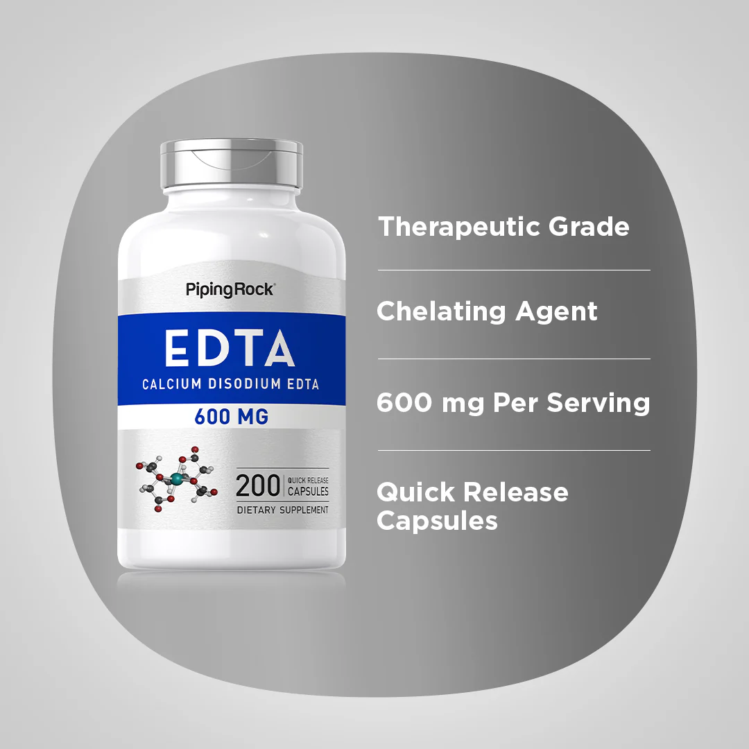 EDTA Calcium Disodium, 600 mg, 200 Quick Release Capsules - Image 4