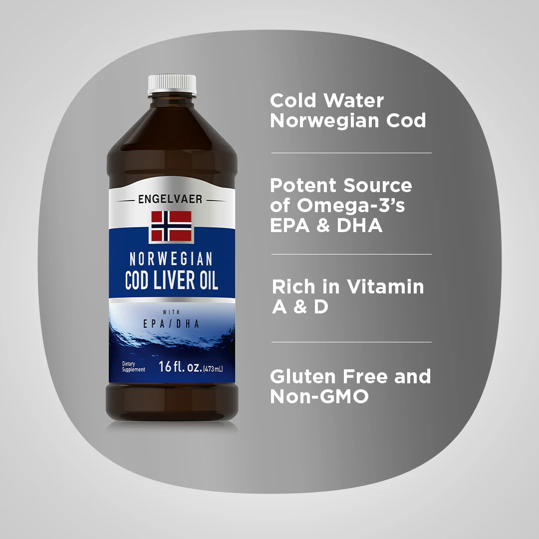 Engelvaer Norwegian Cod Liver Oil (Plain), 16 fl oz (473 mL) Bottle - Image 5