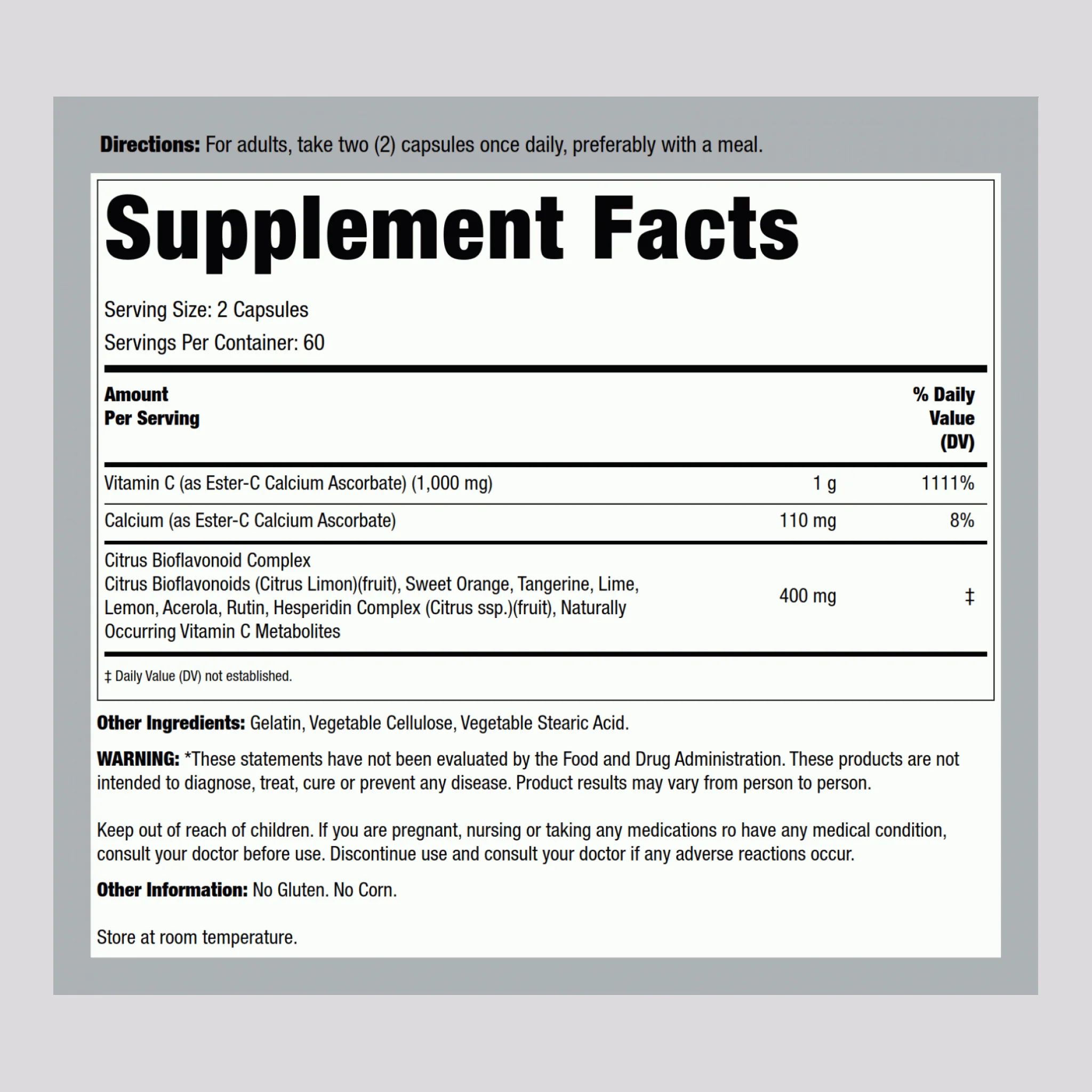 Ester-C with Citrus Bioflavonoids, 500 mg, 120 Capsules - Image 2