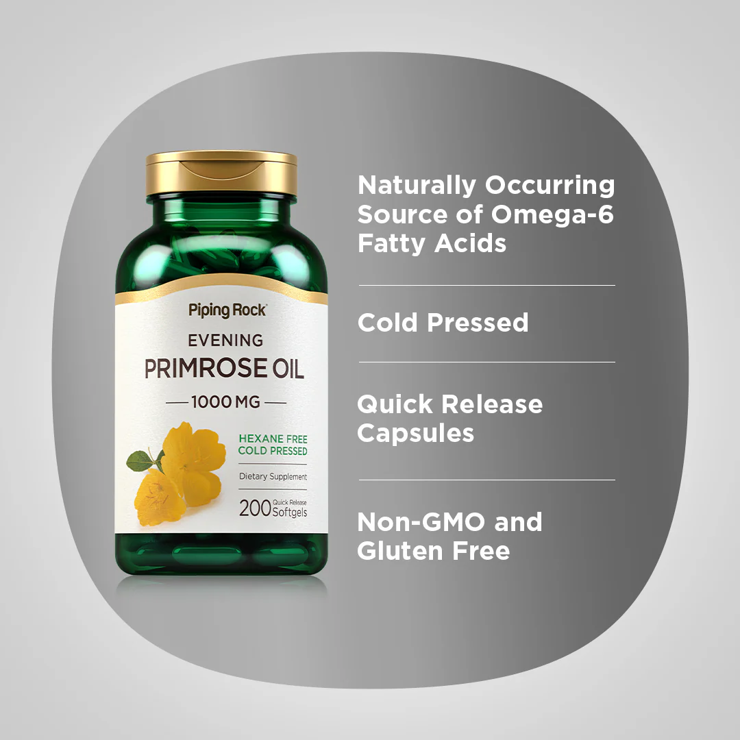 Evening Primrose Oil, 1000 mg, 200 Quick Release Softgels - Image 4