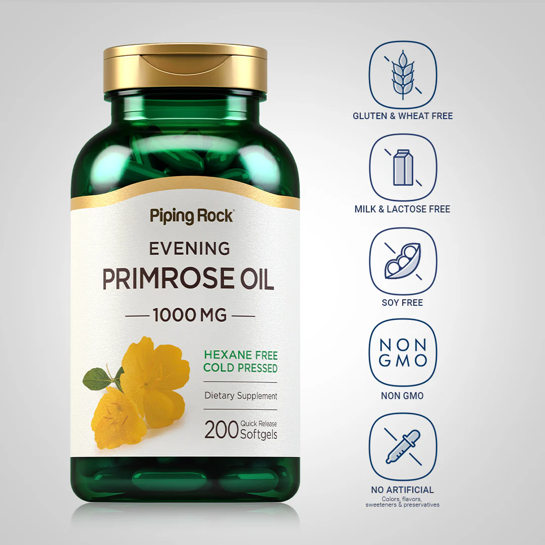 Evening Primrose Oil, 1000 mg, 200 Quick Release Softgels, 2  Bottles - Image 5