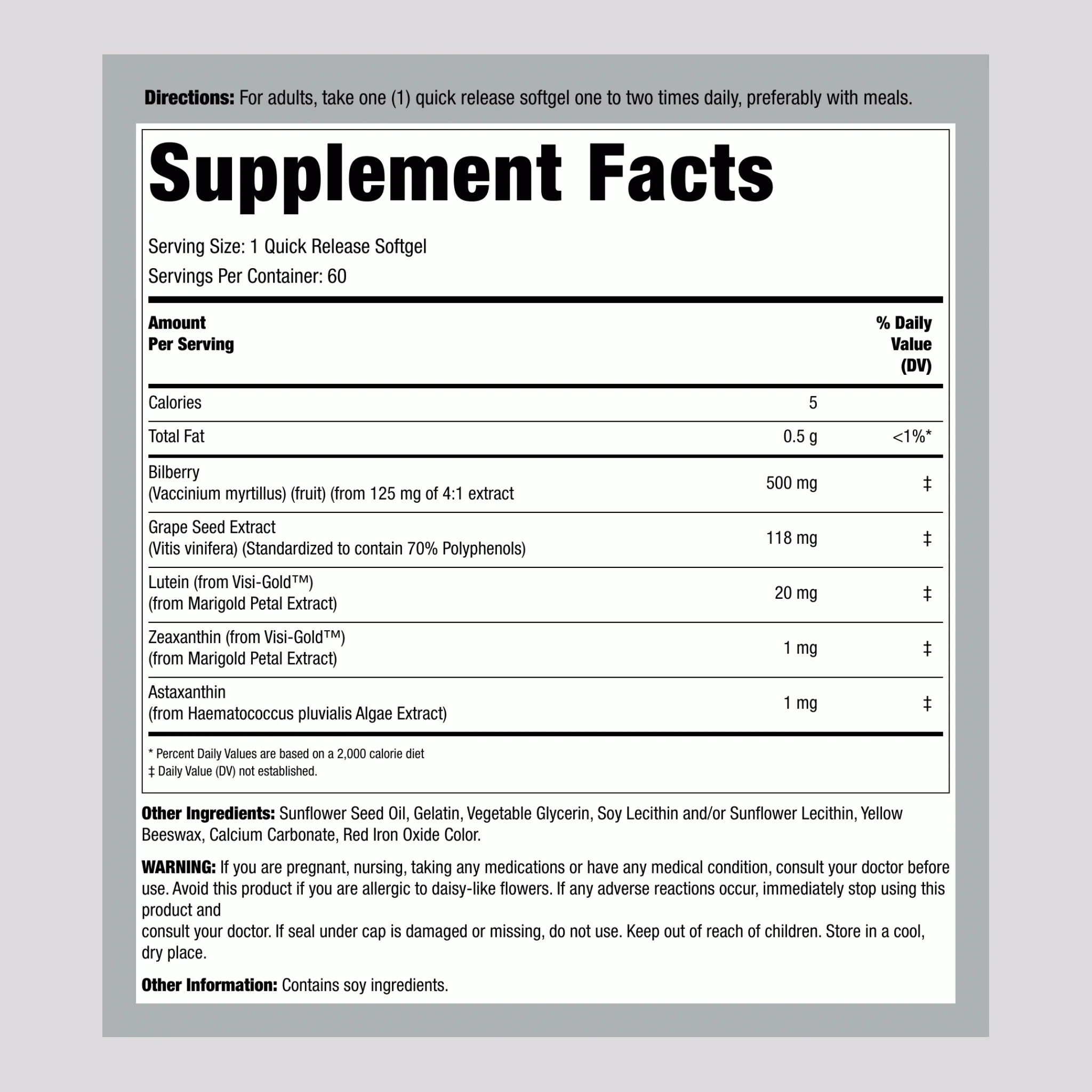 Eye Support with Lutein, 60 Quick Release Softgels, 2  Bottles - Image 2