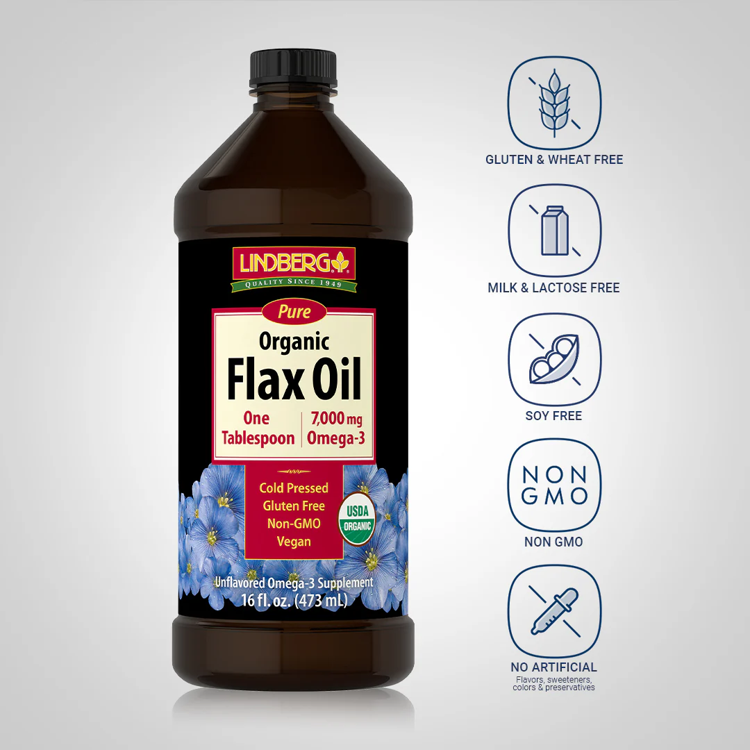 Flax Oil Liquid (Organic), 16 fl oz (473 mL) Bottle - Image 4