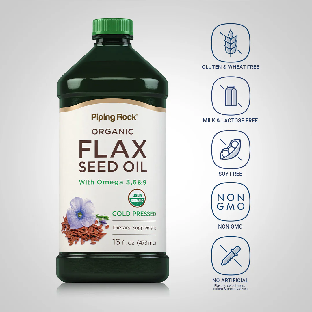 Flaxseed Oil (Organic), 16 fl oz (473 mL) Bottle - Image 4