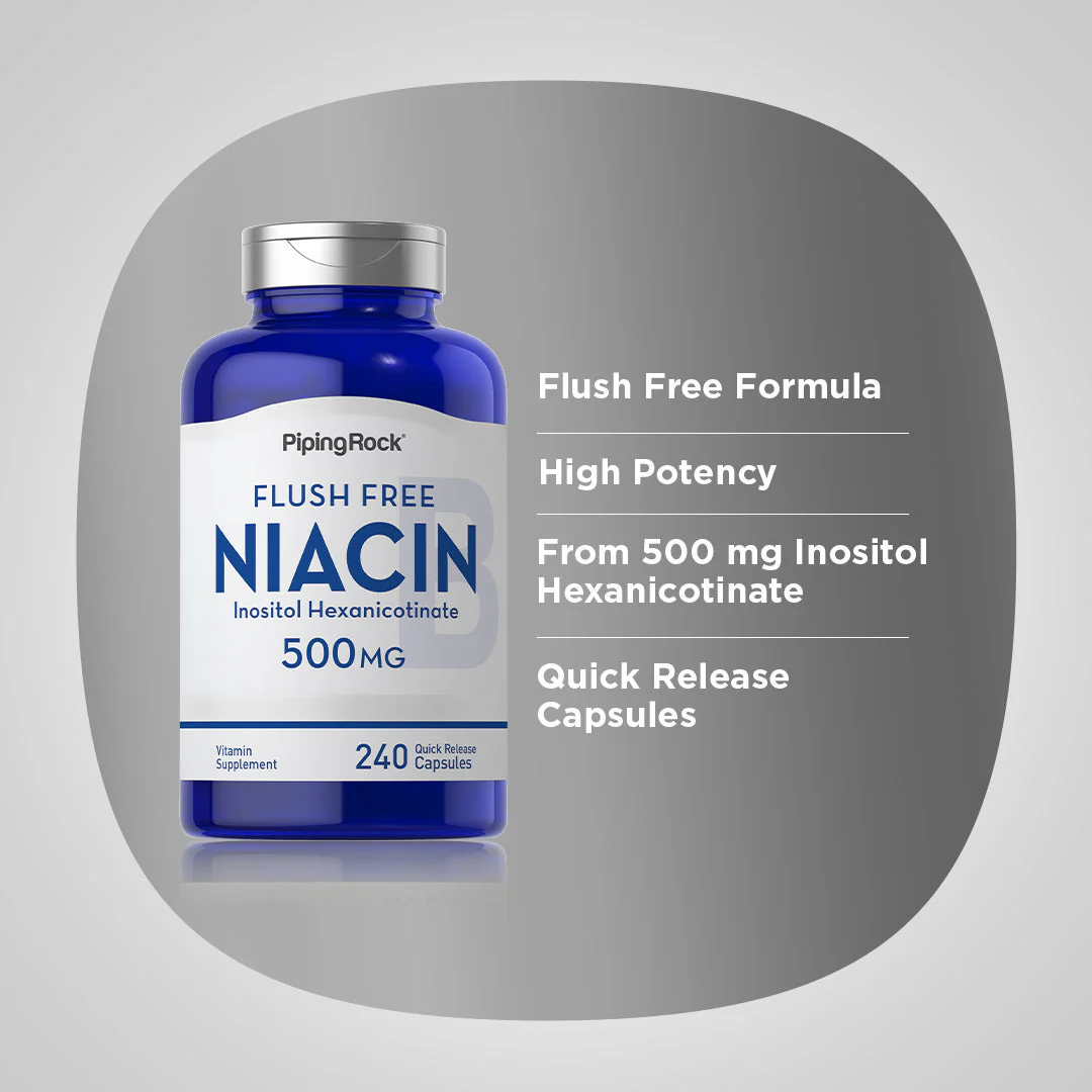 Flush Free Niacin, 500 mg, 240 Quick Release Capsules - Image 4