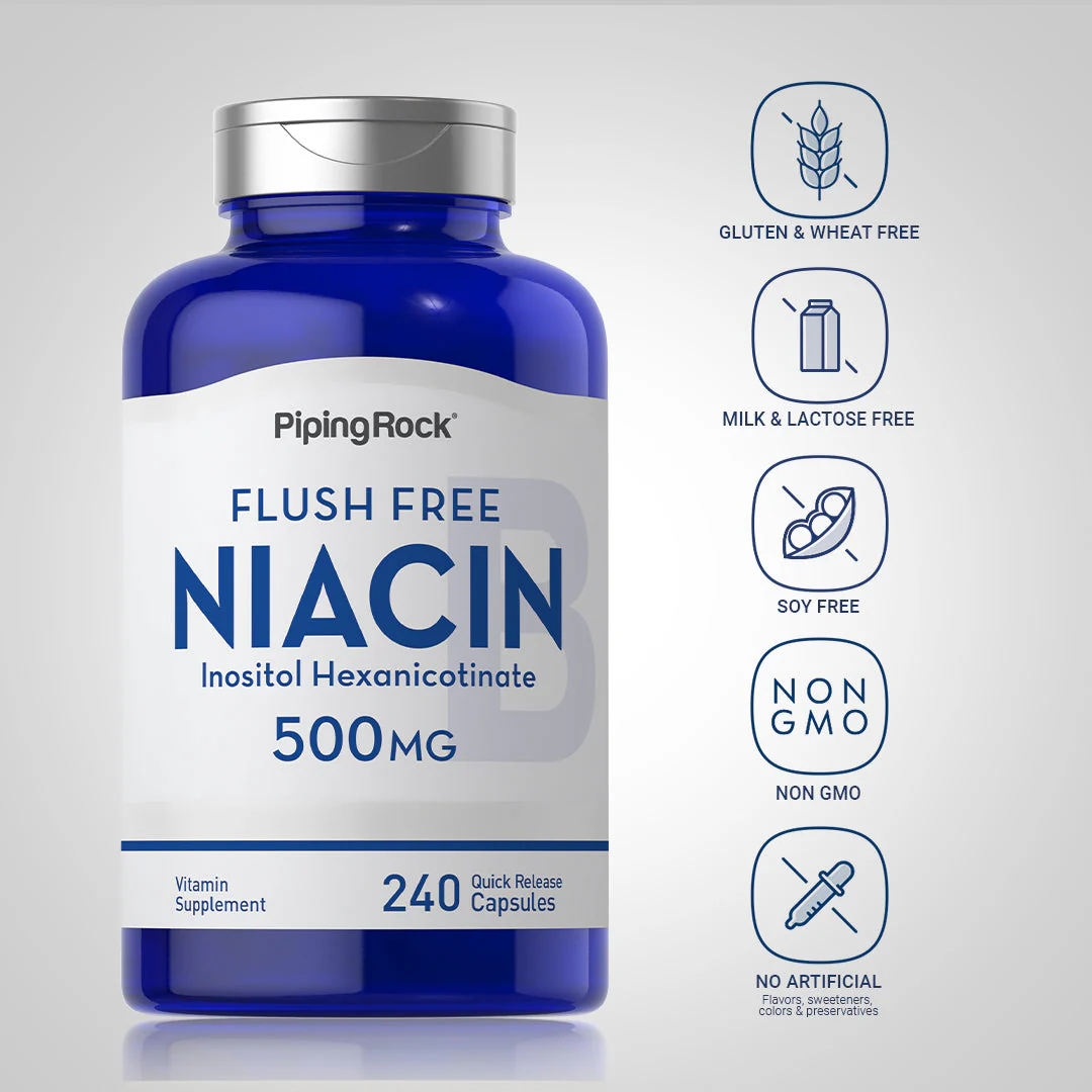 Flush Free Niacin, 500 mg, 240 Quick Release Capsules - Image 5