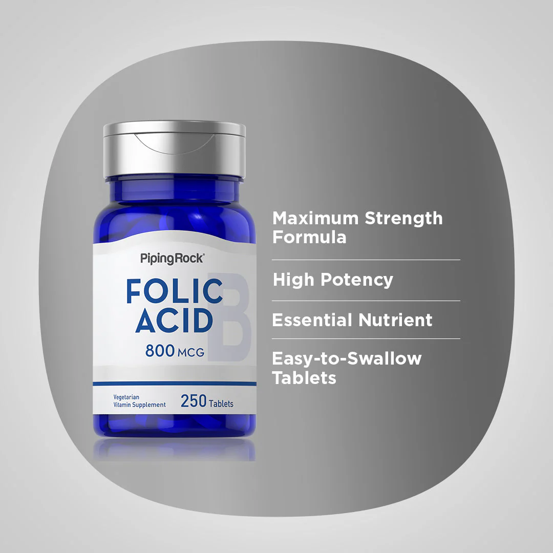 Folic Acid, 800 mcg, 250 Tablets, 2  Bottles - Image 4