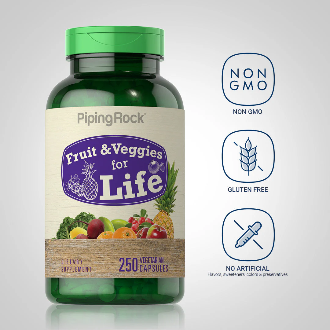 Fruit & Veggies for Life, 250 Vegetarian Capsules - Image 11