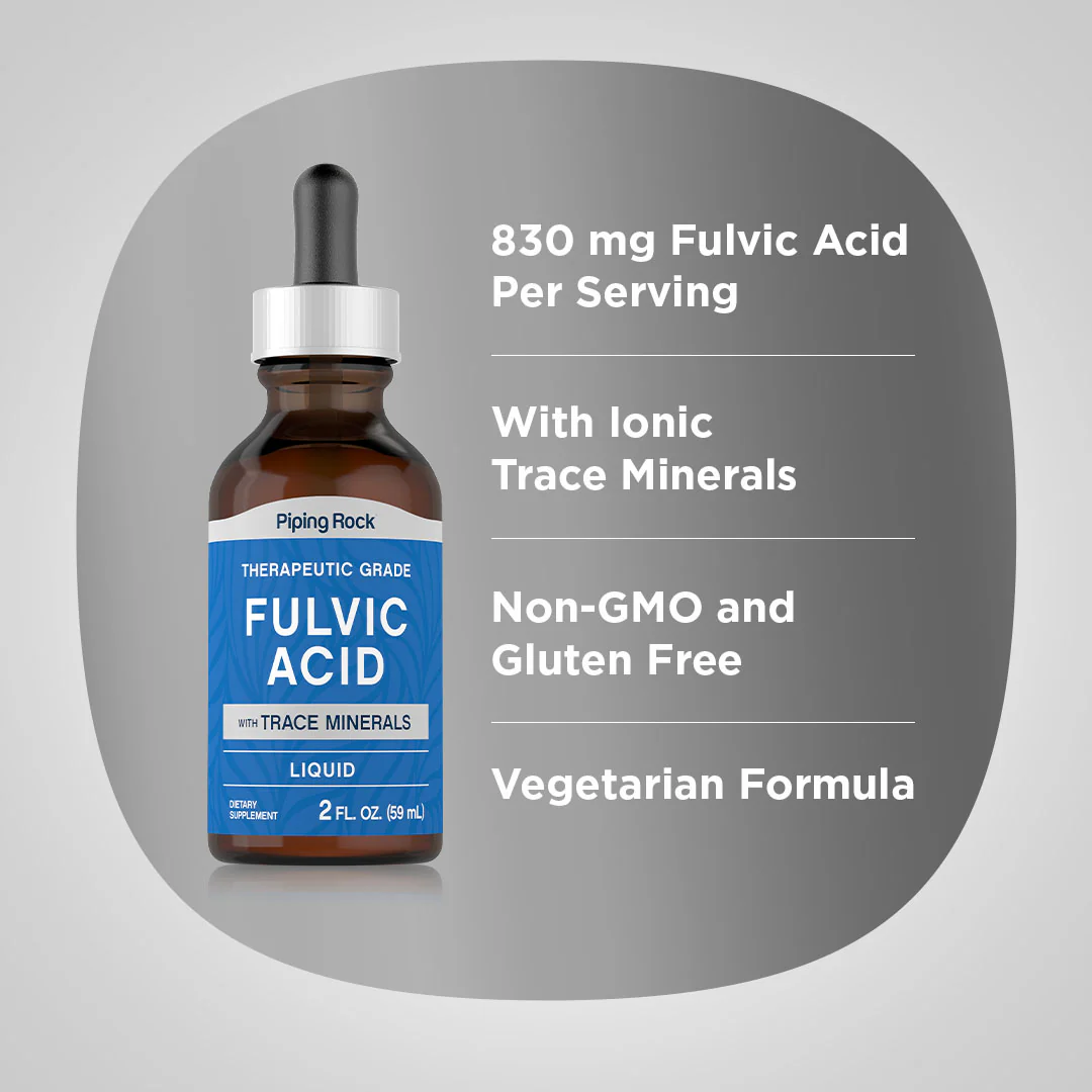 Fulvic Acid with Trace Minerals, 2 fl oz (59 mL) Dropper Bottle - Image 3