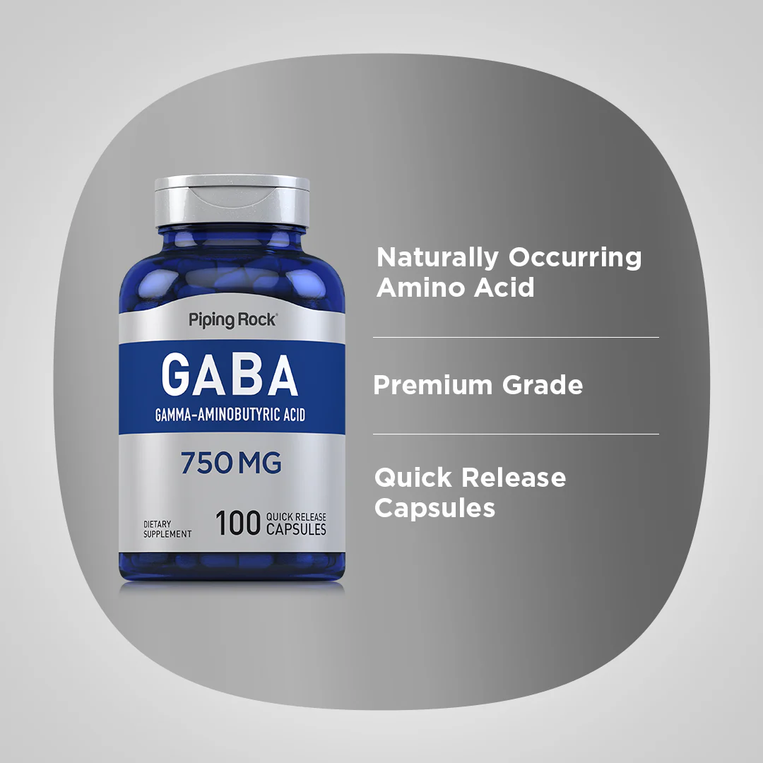 GABA (Gamma-Aminobutyric Acid), 750 mg, 100 Quick Release Capsules, 2 Bottles - Image 4