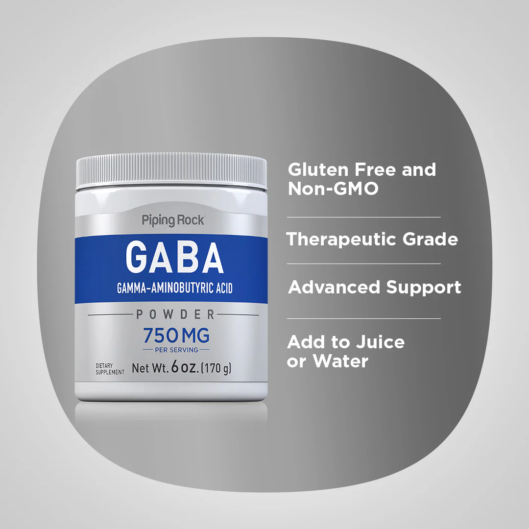 GABA Powder (Gamma-Aminobutyric Acid), 750 mg (per serving), 6 oz (170 g) Bottles, 2  Bottles - Image 4