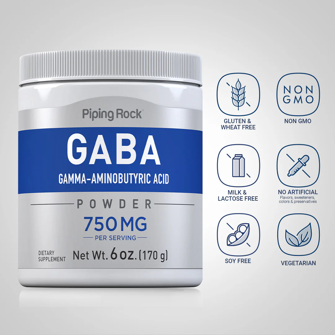 GABA Powder (Gamma-Aminobutyric Acid), 750 mg (per serving), 6 oz (170 g) Bottles, 2  Bottles - Image 5