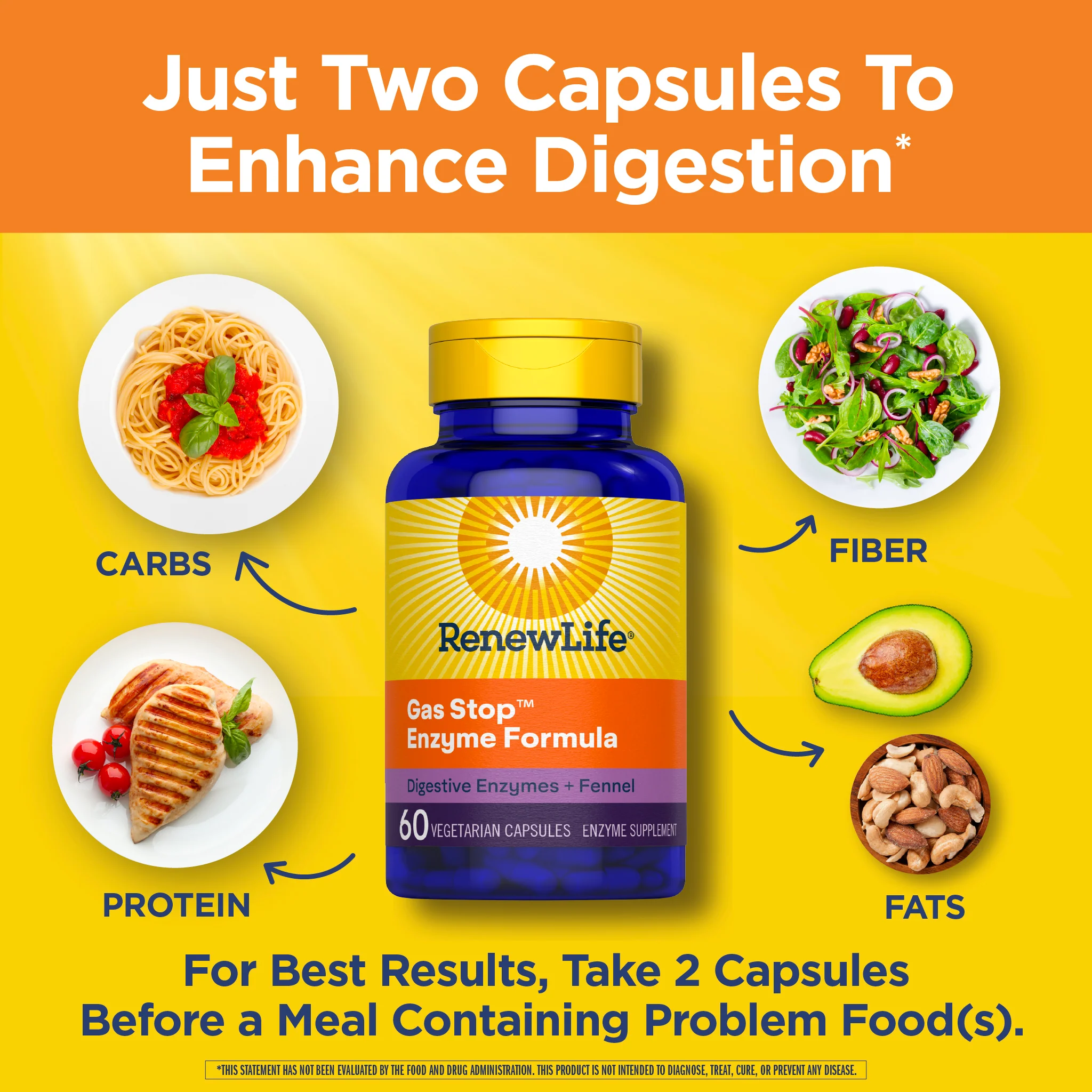 Gas Stop Fast Acting, 60 Vegan Capsules - Image 5