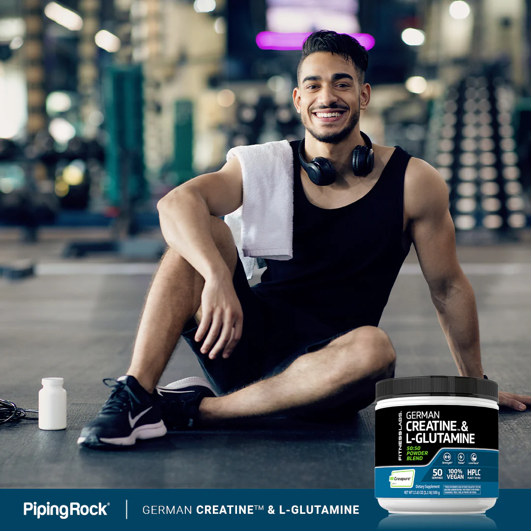 German Creatine Monohydrate (Creapure) & L-Glutamine Powder (50:50 Blend), 10 grams (per serving), 1.1 lb (500 g) Bottle - Image 6