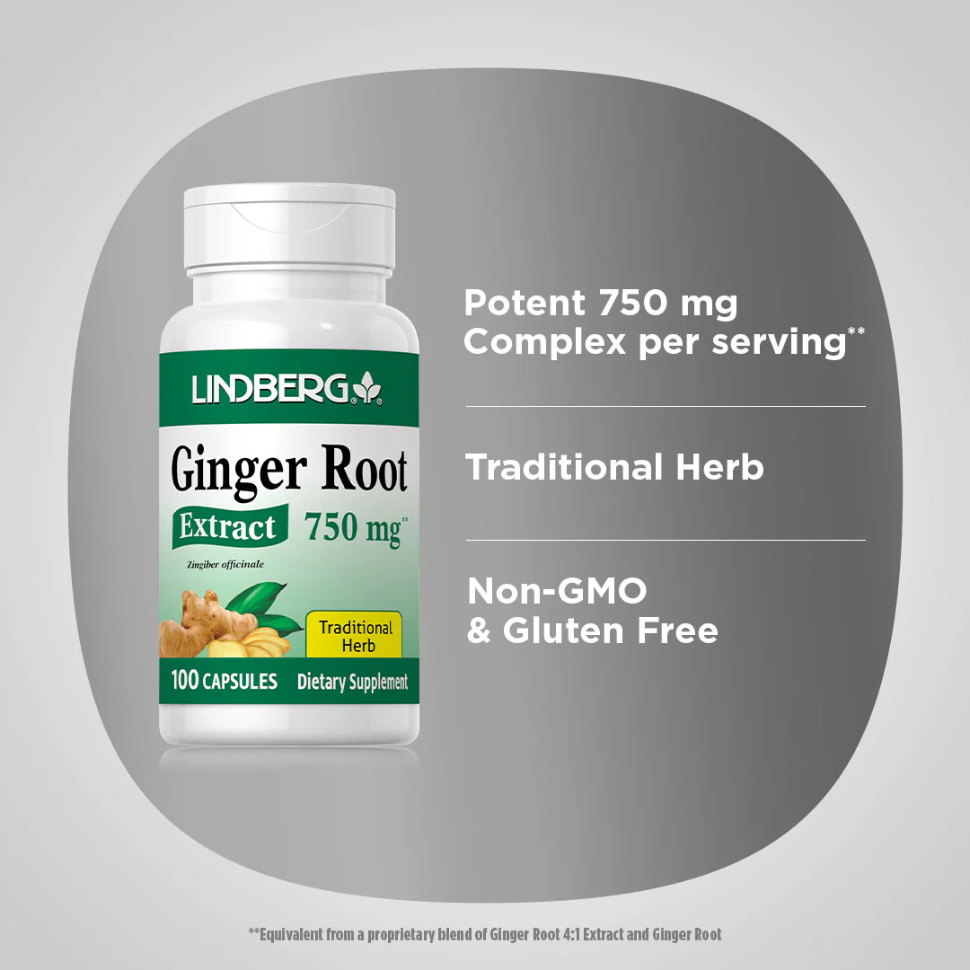 Ginger Root Extract, 750 mg, 100 Capsules - Image 4