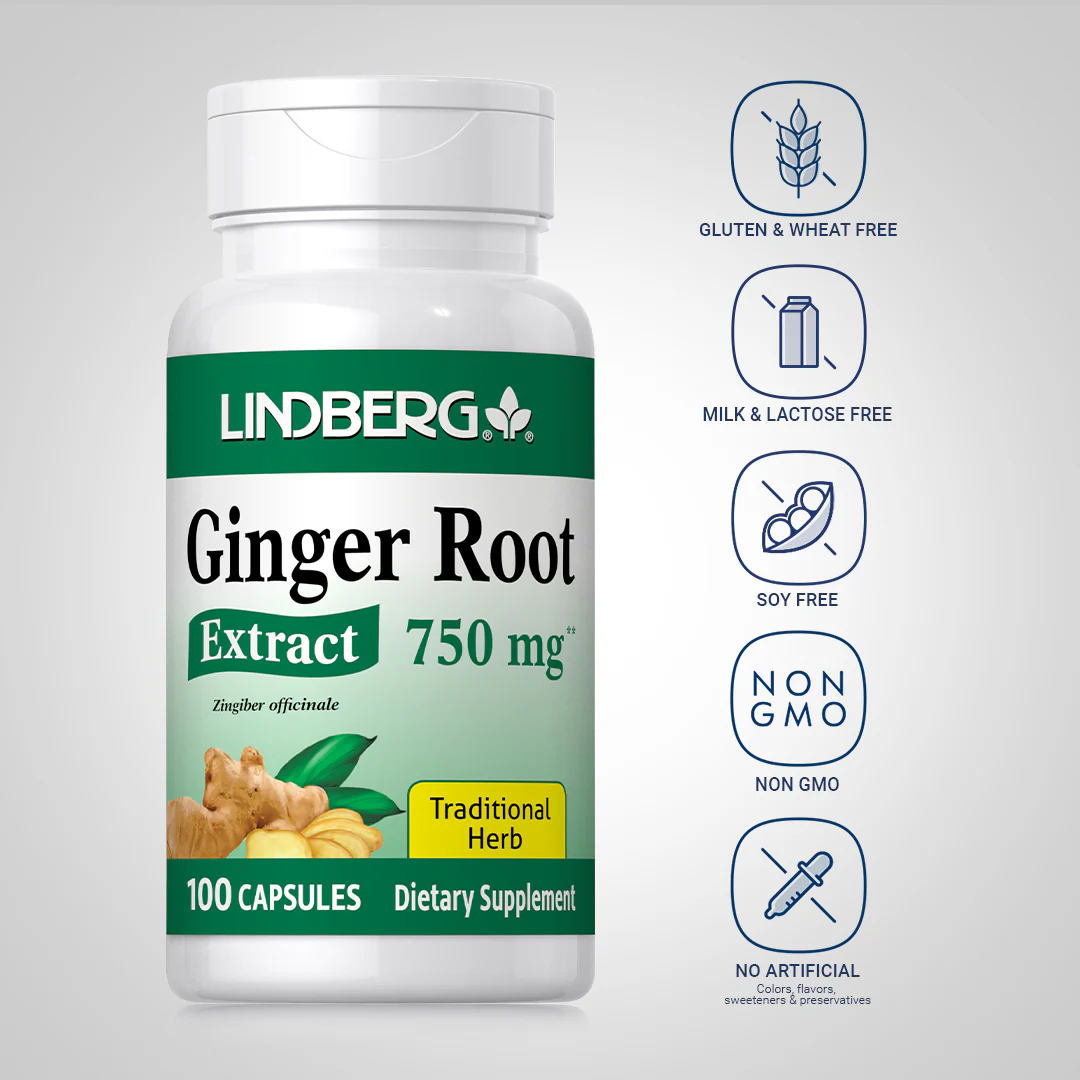 Ginger Root Extract, 750 mg, 100 Capsules - Image 5