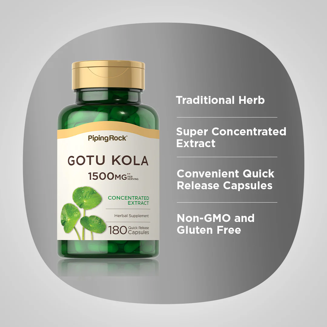 Gotu Kola, 1500 mg (per serving), 180 Quick Release Capsules - Image 4