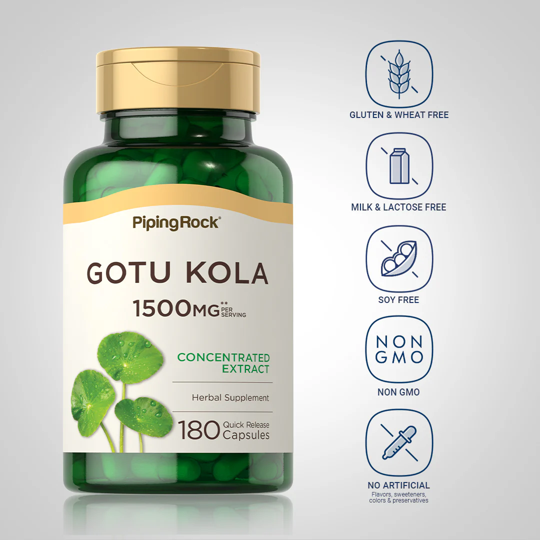Gotu Kola, 1500 mg (per serving), 180 Quick Release Capsules - Image 5