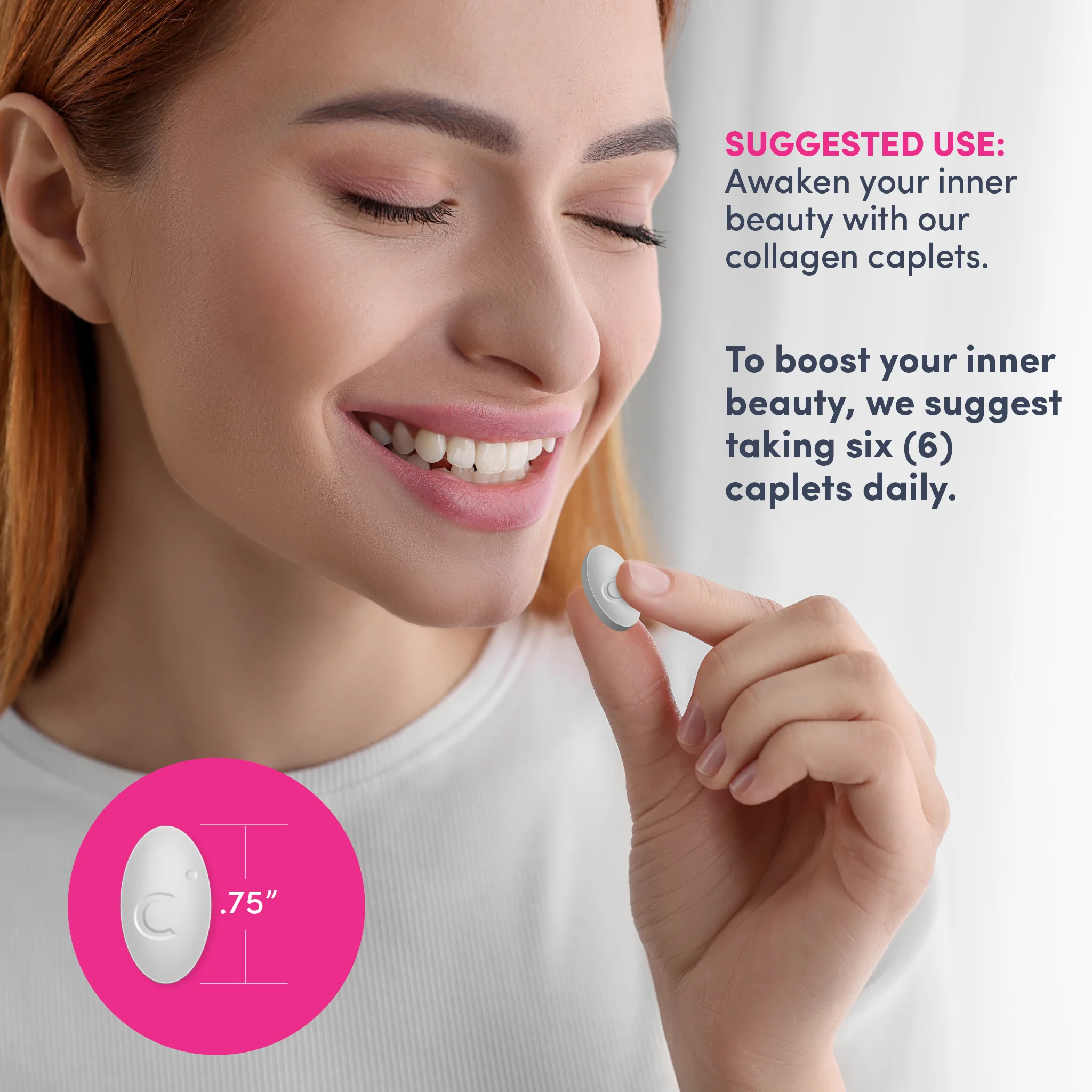 Grassfed Collagen Peptides  + C & Biotin, 6000 mg, 180 Caplets - Image 6