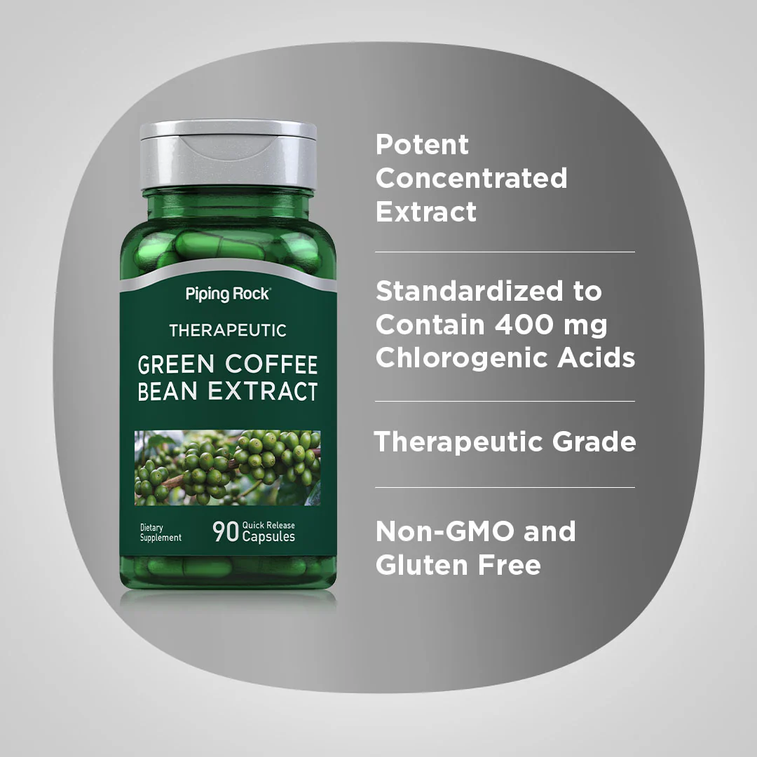 Green Coffee Bean Extract, 400 mg, 90 Quick Release Capsules - Image 4