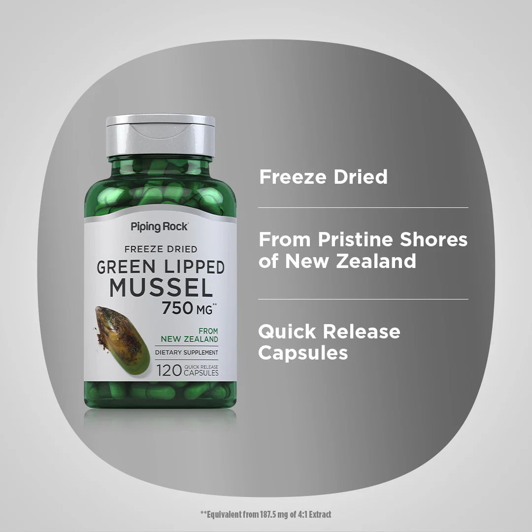 Green Lipped Mussel Freeze Dried from New Zealand, 750 mg, 120 Quick Release Capsules, 2  Bottles - Image 4