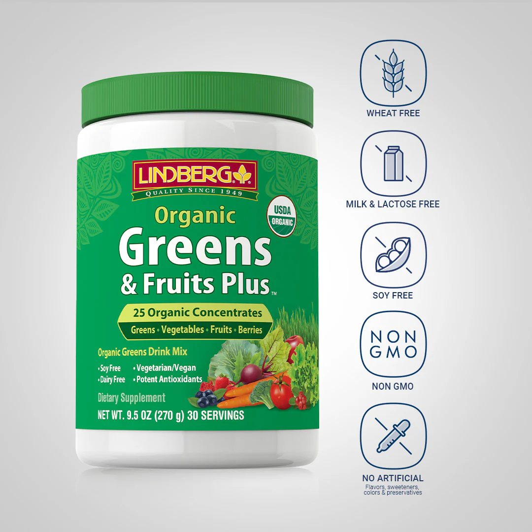 Greens & Fruits Plus Organic, 9.5 oz (270 g) Bottle, 2  Bottles - Image 4