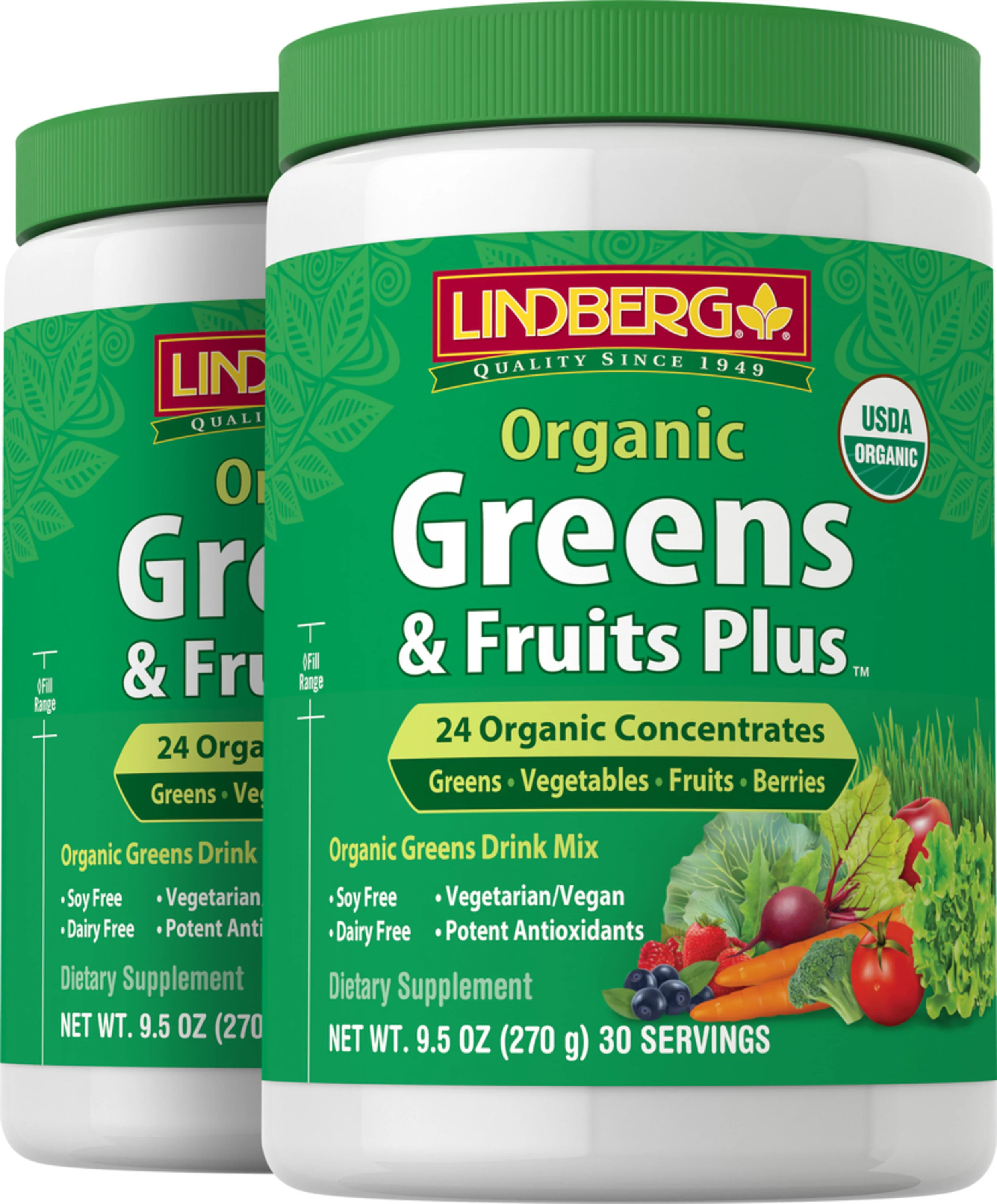 Greens & Fruits Plus Organic, 9.5 oz (270 g) Bottle, 2  Bottles - Image 7