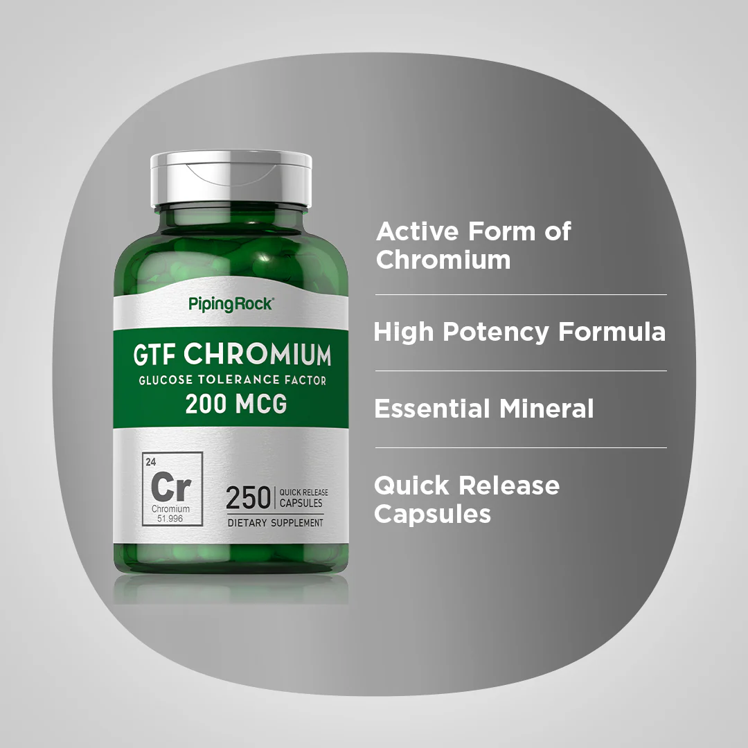GTF Chromium, 200 mcg, 250 Quick Release Capsules - Image 4
