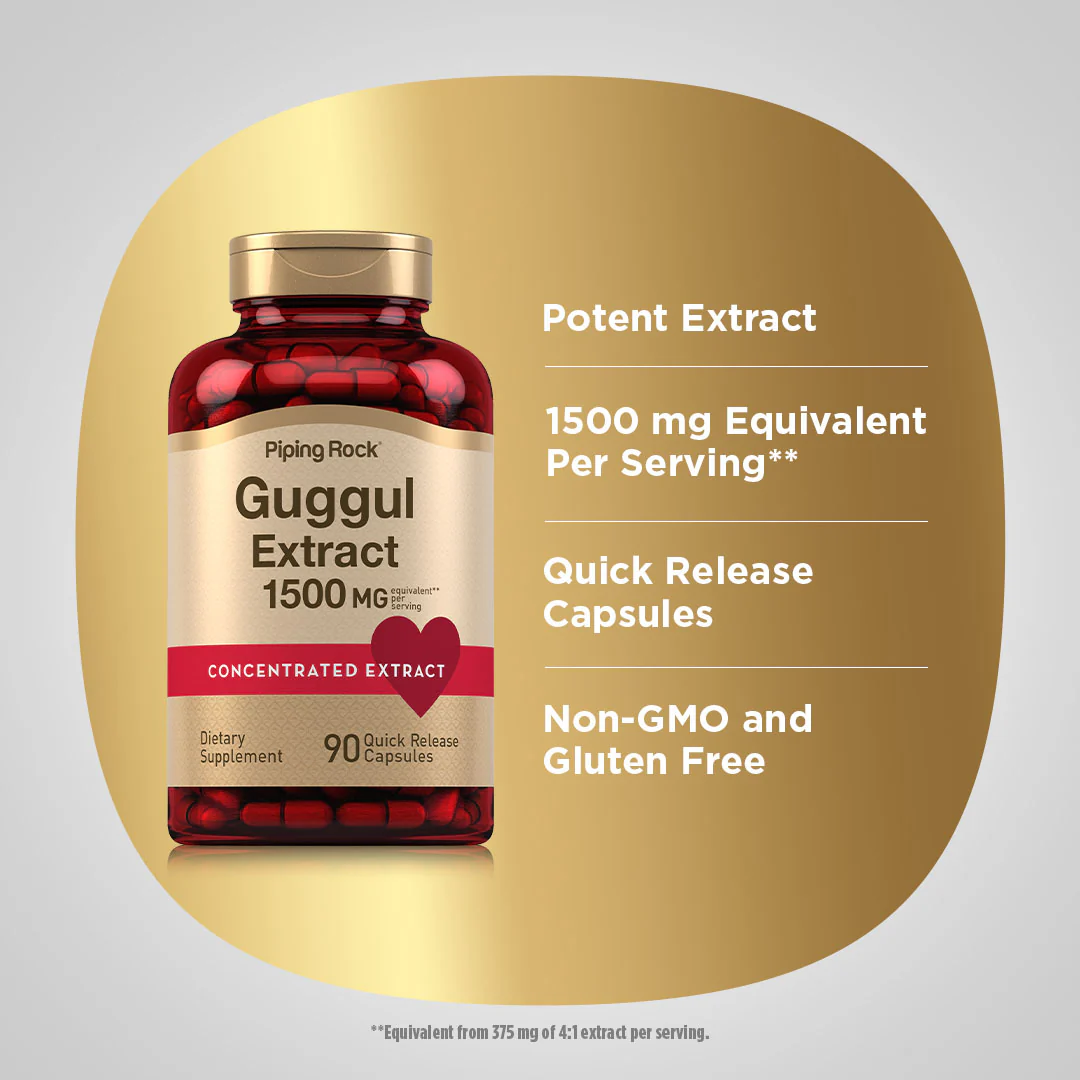 Guggul Extract, 1500 mg (per serving), 90 Quick Release Capsules - Image 4