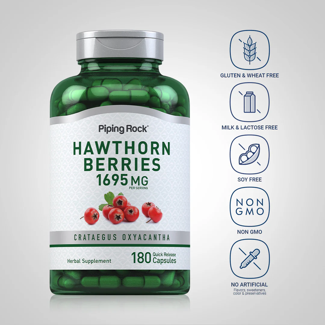 Hawthorn Berries, 1695 mg (per serving), 180 Quick Release Capsules - Image 5